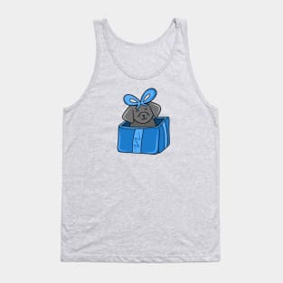 Cute Holiday Dog in a Giftbox Present, made by EndlessEmporium Tank Top